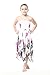 Girl Gypsy Uneven Button Hawaiian Luau Dress in White with Pink and Purple Floral