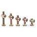 Glarks 100Pcs Zinc Plated M6x15/20/25/30/35mm Hex Socket Head Cap Furniture Screws Bolts and Barrel Nuts Assortment Kit for Furniture Beds Crib Chairs