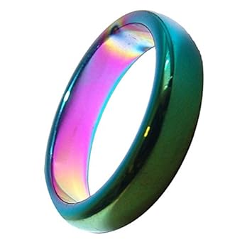 Hämatit Regenbogen Ring 6 mm Breite schöne schimmernde Regenbogen Farben verschiedene Größen. (59 mm)