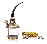 Zinc Alloy Filter Hookah Hose, JUMEIGE New Shisha Set, Shisha Gift Accessories for Filtration of Hazardous Substances (Gold)