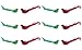 Country Silk Elegant Christmas Holiday Glitter Sequins Bird Ornaments Decorations with Attached Metal Clip & Feathered Tails, Red, Green, Medium, Pack of 12, 7.5