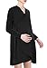 Saifeier Women's Short Sleeve Maternity Robes Nursing/Breastfeeding Nightgown Dress(XXL,Black1)