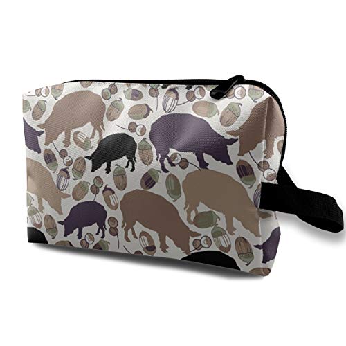 SKYLIHGT Pigs Acorns Pattern Toiletry Bag Multifunction Cosmetic Bag Portable Makeup Bag Waterproof Travel Hanging Organizer Bag