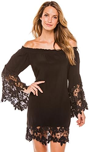 Muche et Muchette Women's Cottons Dress Swim Cover Up Black M/L