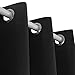 Deconovo Grommet Solid Thermal Insulated Blackout Curains, Black, 52W x 63L Inch