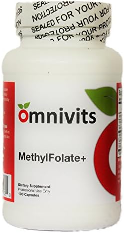 Omnivits MethylFolate + | Bioactive Form Vitamin B12 (Methylcobalamin) Folate & Vitamin C | Fast Absorbing | Cardiovascular Health & Homocysteine Balance | 100 Capsules