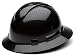 Pyramex Ridgeline Full Brim Hard Hat, 4-Point Ratchet Suspension, Shiny Black Graphite Pattern