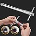 Yosoo Adjustable T-Handle Ratchet Tap Holder Wrench Household Alloy Steel Silver Adjustable T Type One-Hand Ratchet Wrench Adjustable Tap Wrench T-Handle Tap Wrenches (M5-12 Long)
