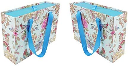 Bag of Small Things Hard Paper/Cardboard Drawer Gift Box Birthday Wedding Anniversary - Set of 2 Blue Floral Medium
