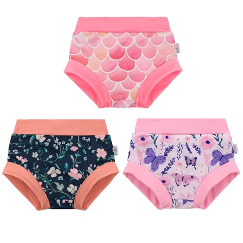 ALVABABY Swim Diapers 3pcs Baby & Toddler Reusable Waterproof Swimming Diaper for Boy's and Girl's for Swim Classes 3XBS01-2-3T