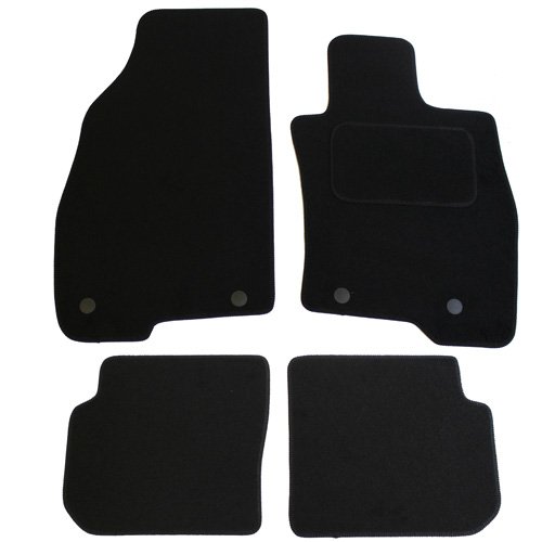 JVL 1004 Fully Tailored Car Mats with 4 Clips, Black, Set of 4