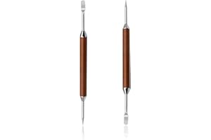 2-Pack Latte Art Pen Set, Stainless Steel Coffee Drawing Tool with Wood Handle, Double-Ended Barista Accessories for Creating