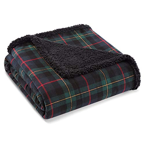 Eddie Bauer - Throw Blanket, Brushed Fleece & Plush Sherpa Bedding, Throw Blank…