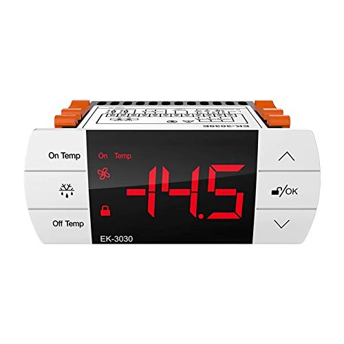Elitech EK-3030 Digital Temperature Controller/Thermostats Dual Relay with Cooling Heating Fan Deforest Alarm for Home brewing/Green house/Cold Room【1 Year Warranty】 (White)