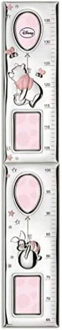 Disney Winnie The Pooh Children's Wall Meter for Bedroom Decor with Silver Photo Frames