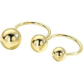 OIDIMS Unique Geometric Balls Asymmetric Wrap Open Ring for Women Dainty Double 2 Rings Fashion Ball Statement Tiny Stainless Steel Promise Finger Knuckle Pinky Stacking Band Christmas Birthday Gifts