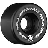 RollerBones Team Logo 98A Recreational Roller Skate Wheels (Set of 8), Black, 57mm