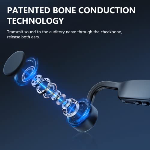Sayrelances Bone Conduction Headphones, OpenEar Bluetooth Sport Headphones, Builtin Mic