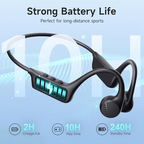IFECCO Auriculares Conduccion Osea IP67 Impermeables | Cascos Osea con Micrófono,Bluetooth 6.0,para Correr Ciclismo Fitness,Oído Abierto