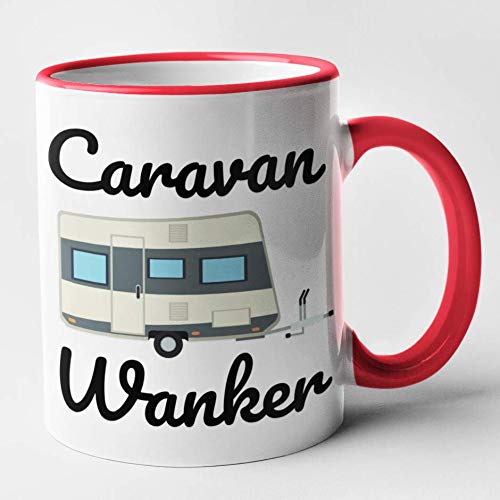 Funny Rude Caravan Mug - Caravan Wanker (red)