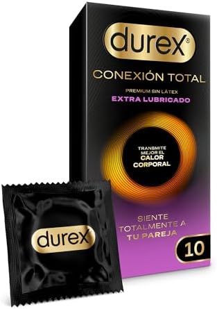 Conexión Total Extra Lubricado - Preservativo Ultra Fino Plus sin Látex con Tecnología Body Feel que Transmite Mejor el Calor Corporal, 10 Condones Extra Lubricados