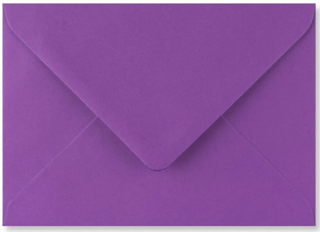 133mm x 184mm envelopes for Greeting Cards Wedding Invitation Crafts Coloured Envelopes - Pack of 12 Envelopes (Bright Purple) — image 1