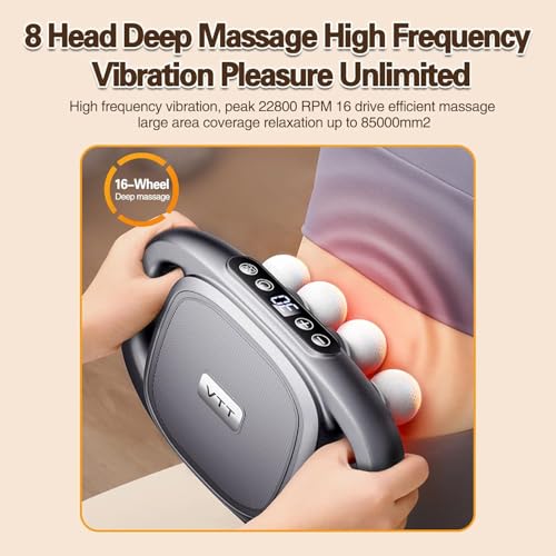 BOOM Massage Gun, Handheld Electric Muscle Massager Gun, 8 Heads 3 Modes, Full Body Massager for Pain Relief, Back, Legs, Neck, جهاز مساج Gifts for Families and Friends