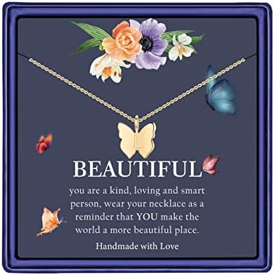 Butterfly Initial Necklace for Teen 
