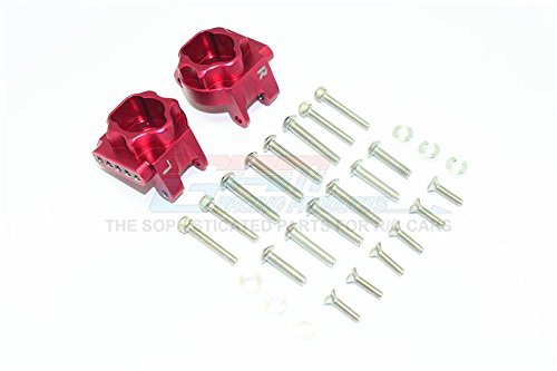 Traxxas TRX-4 Trail Defender Crawler Upgrade Parts Aluminum Rear Gear Box Mounts (Multiple Positioning Holes) - 1Pr Set Red