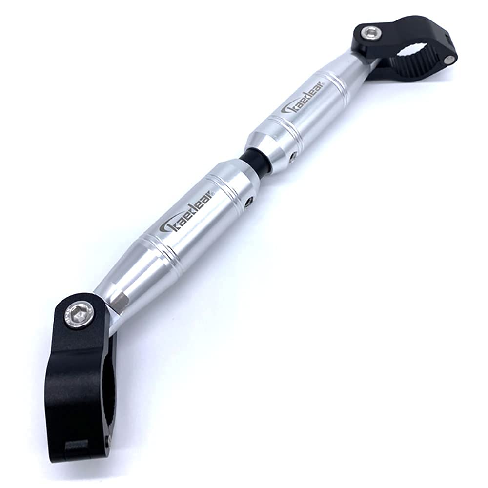 Kaedear バイク ハンドルブレース 可変 アジャスト 標準 22.2mm ハンドル アルミ製 クランプバー マウント 長さ 330-200mm KDR-HB1 ブラック,シルバーの商品画像