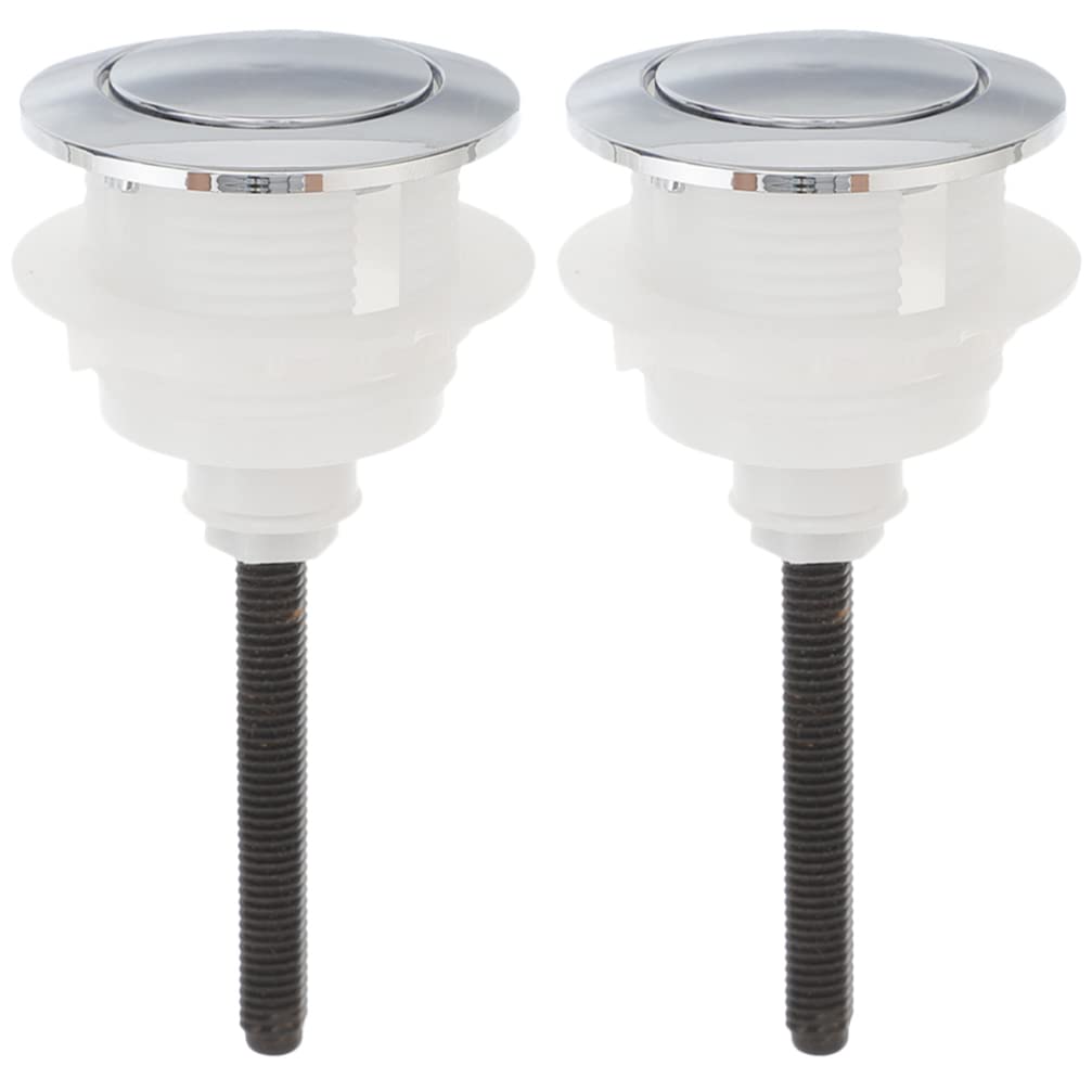 DOITOOL Single Flush Toilet Valve Toilet Tank Button Single Flush Valve Replacement Button Adjustable Push Tank Replacement for Most 2pcs Air