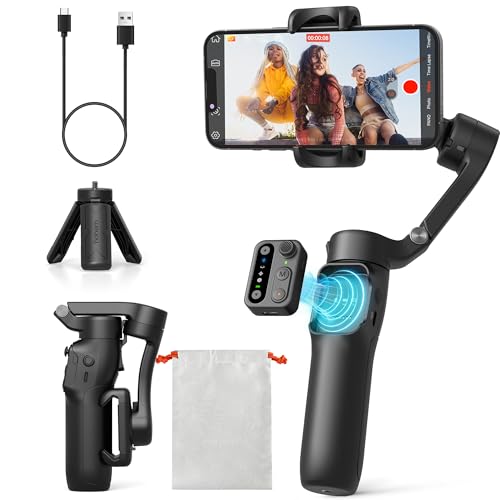 hohem iSteady X3 SE Gimbal Smartphone, 3-Achsen Gimbal Stabilisator, leichtes & faltbares Design mit abnehmbarem Fernbedienung, 11-Stunden-Akku, ideal