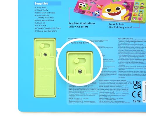 Pinkfong Baby Shark Sing-Alongs 10 Button Sound Book - Official Interactive Musical Toy for Toddlers, Classic Nursery Rhymes & Sensory Education Learning English Book - PFNSB006