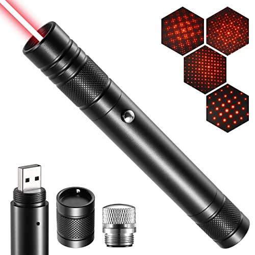 Photo 1 of Laser Pointer High Power Rechargeable Lazer Pointer, Laser Pen with Long Range Adjustable Focus with Star Cap, Laser Pointer Pen Suitable for Outdoor, Astronomy, Cats Dogs (Red)