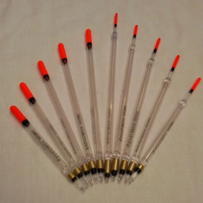 NGT 24HB 10 Assorted Pre-Plugged Straight Line Fishing Floats with Gift - Clear