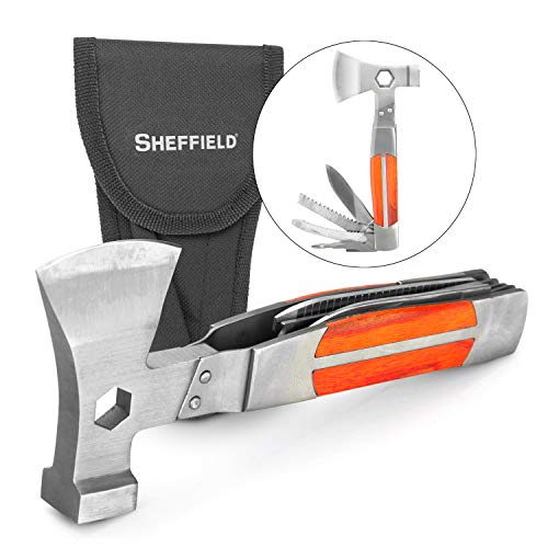 Sheffield 12301 Camper 12in1 AxeHead Multi Tool, Axe, Hammer