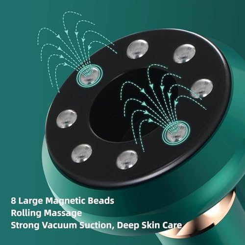 Handheld Cellulite Massager,Portable Smart Cupping Therapy Massager,Rechargeable & Cordless Electric Cupping Therapy Set with Heating,Relieves Muscle Neck Shoulder Back Aches(Green)