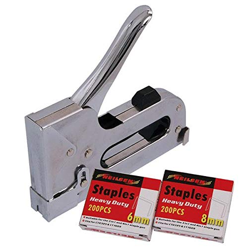 NEISLEN Chrome Plated Heavy Duty Adjustable Staple Gun 6mm-14mm CT0325 (400 Staples Included)