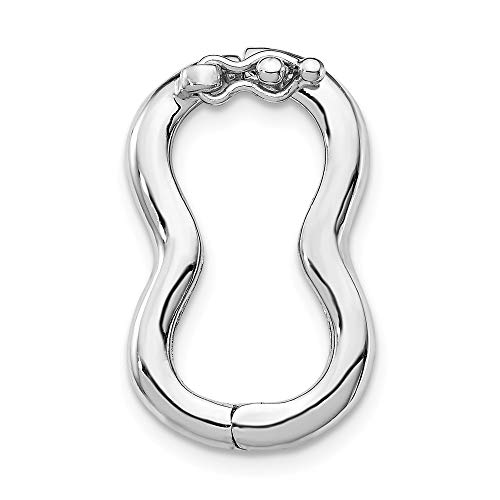 Sterling Silver Rhodium-plated 12.5mm x 20mm Shortener Clasp