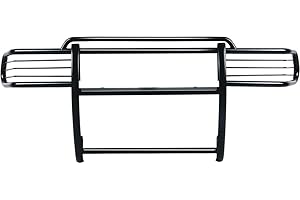 TrailFX Steel Grille Guard Fits Ford F-150 2004-2008 One-Piece Gloss Black Powder Coated With Brush Guard Bolt-On Installation Truck Grille Guard