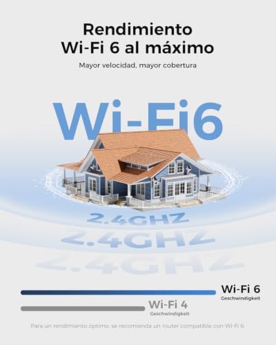 2K Cámara de Vigilancia WiFi Exterior Solar,360° PTZ,Sin Cables