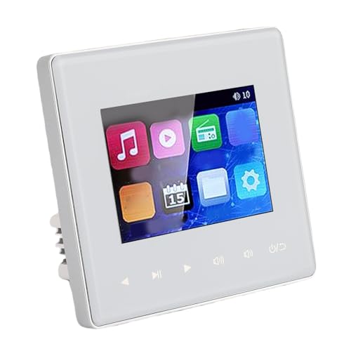 ASHATA Smart Bluetooth Wall Amplifier, in Wall Audio Control Amplifier Built in FM Radio, Timing, 2.8