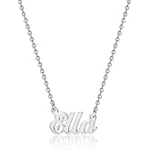 Hidepoo Ella Necklace Personalized Name Pendant Necklace, Dainty Ella Name Necklace Chain Jewelry Gifts for Women