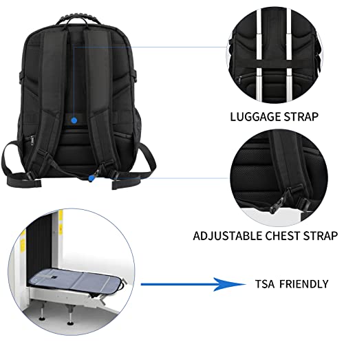 KROSER Large Men's Backpack, 17.3-18.4 Inches XXXL, Laptop Backpack with Pockets RFID Port and Waterproof Portable for Travel/University/Business/College/Men/Women Laptop Backpack