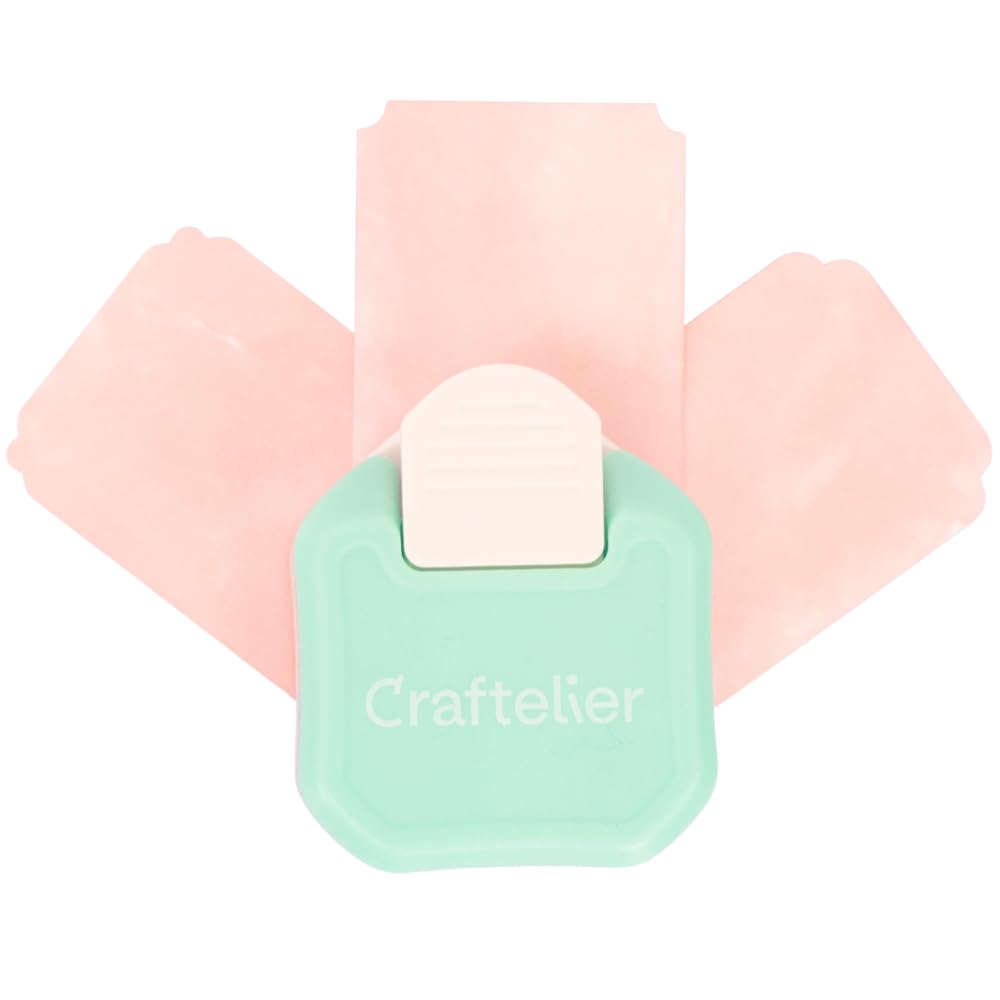 Craftelier - 3 in 1 Decorated Corner Punch with Snap Lever for 3 Sizes of Curves on Paper, Card and Photo Paper | Especially for Scrapbooking and Crafts | Curve Sizes 4mm, 7mm and 10mm