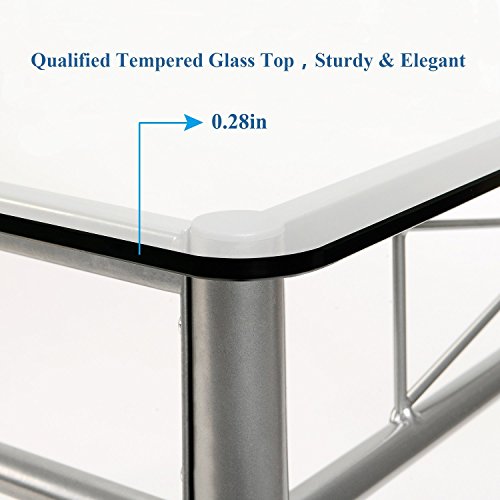 VECELO Dining Table Set with 4 Chairs [4 Placemats Included], Rectangle, Silver Pricepulse