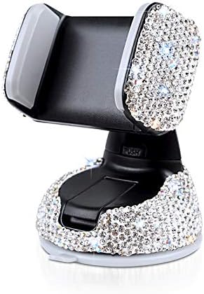 eing Car Phone Mount Cell Phone Holder with One More Air Vent Base,Bling Crystal Universal Phone Mount Holder Cradle for Dashboard,Windshield and Air Vent,Silver