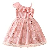 TTYAOVO Girls One-Shoulder Ruffle Dress Floral