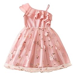 TTYAOVO Girls One-Shoulder Ruffle Dress Floral