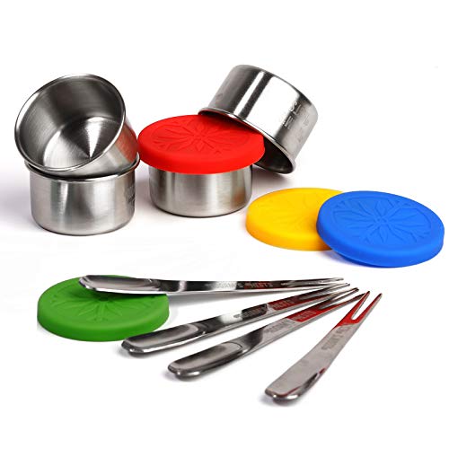 Stainless Steel Condiment Containers Set4 Reusable Condiment Mini